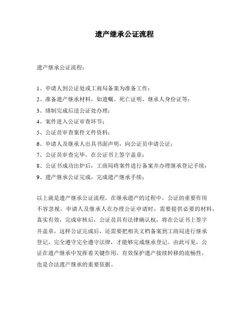 遗产继承公证流程