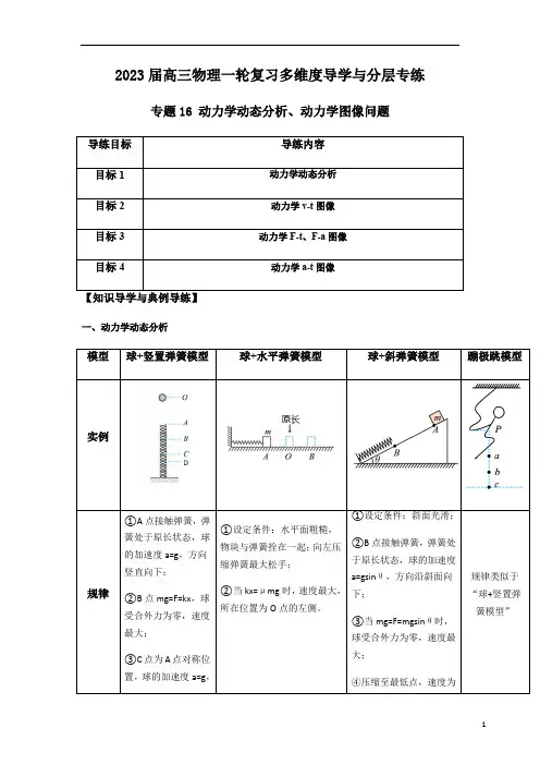 专题16 动力学动态分析、动力学图像问题(解析版)