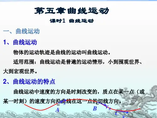 人教版高中物理必修2 第五章  曲线运动复习(共74张PPT)