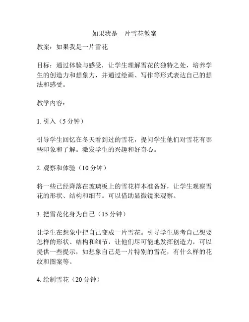 如果我是一片雪花教案