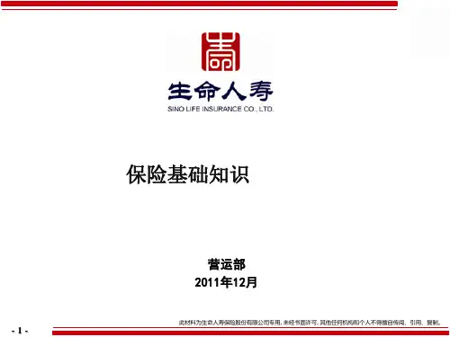保险基础知识(内勤培训)