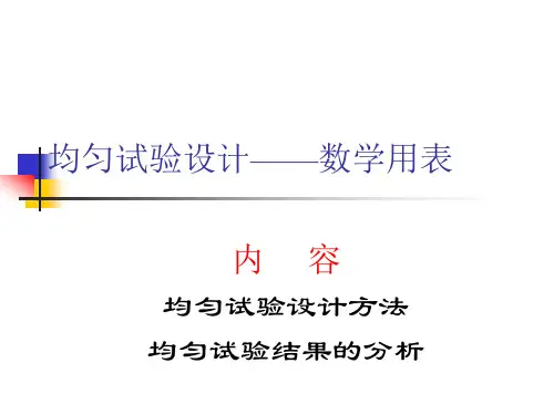 8均匀试验设计表解析