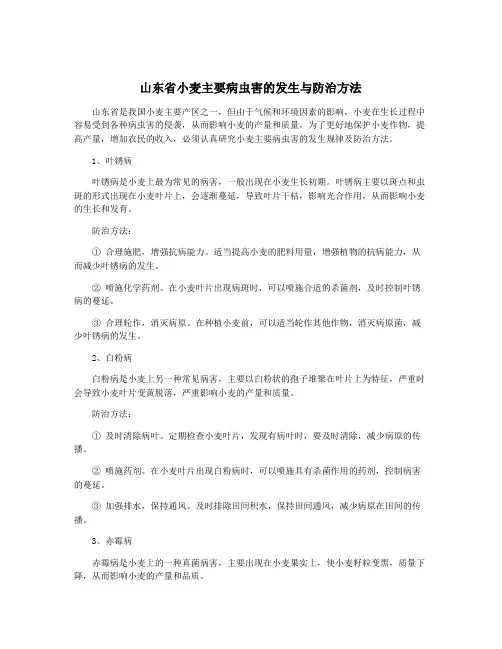 山东省小麦主要病虫害的发生与防治方法