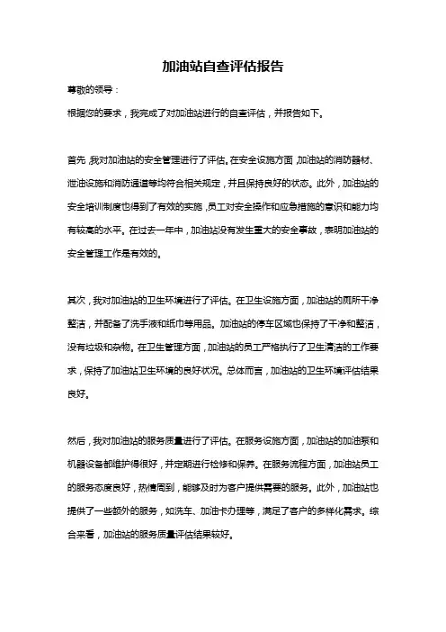 加油站自查评估报告