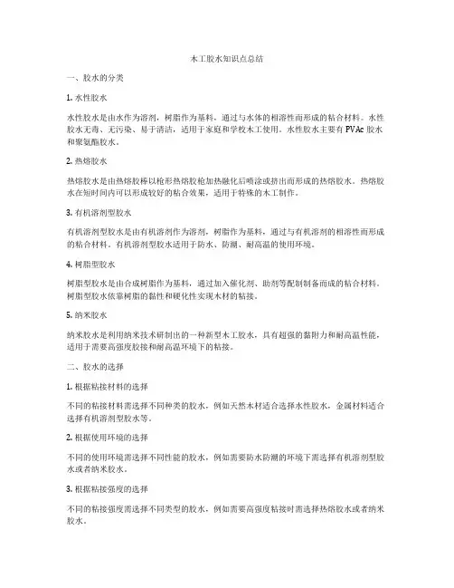 木工胶水知识点总结