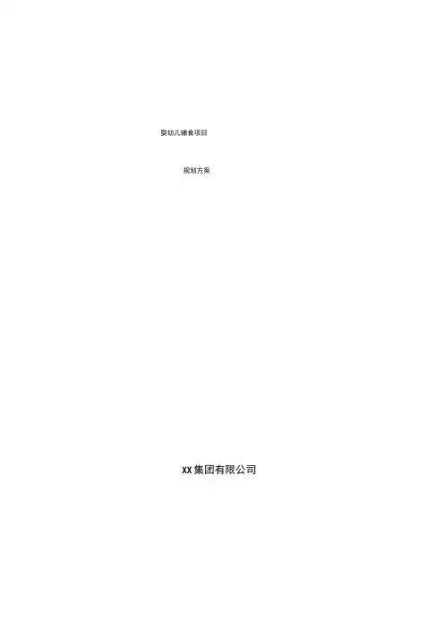 婴幼儿辅食项目规划方案