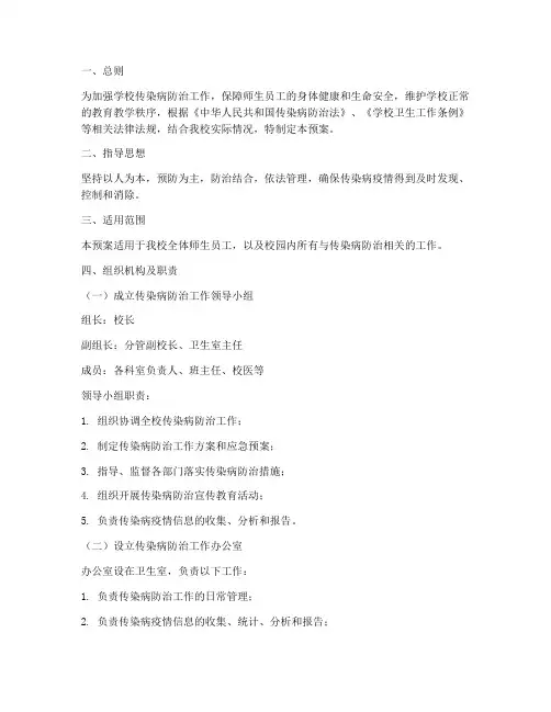 传染病管理制度应急处置预案