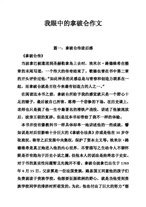 我眼中的拿破仑作文