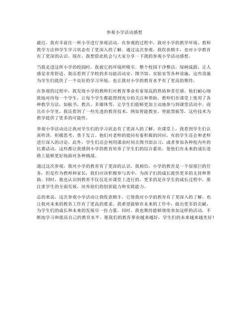 参观小学活动感想