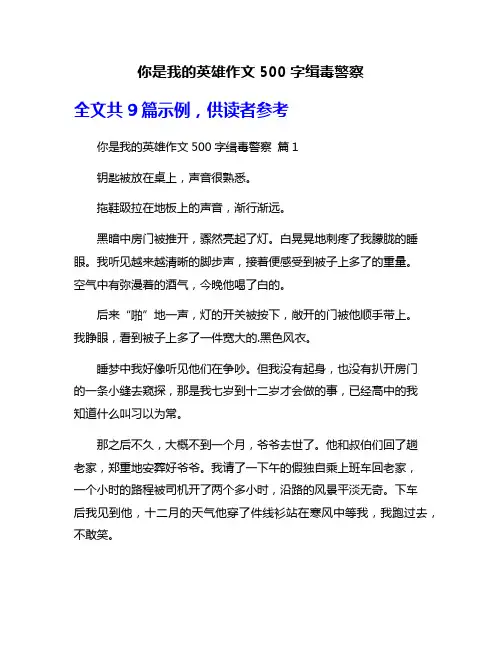 你是我的英雄作文500字缉毒警察