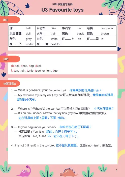 剑桥少儿英语 Kid‘s Box1 3单元复习