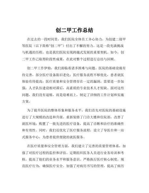 创二甲工作总结
