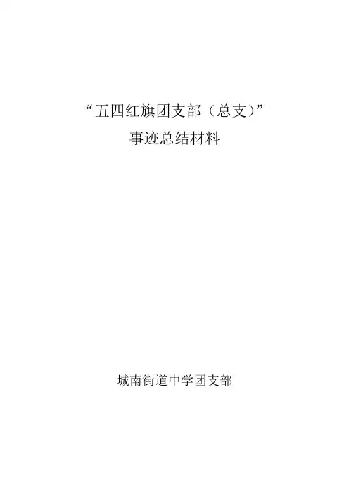 五四红旗团支部(总支)事迹总结材料