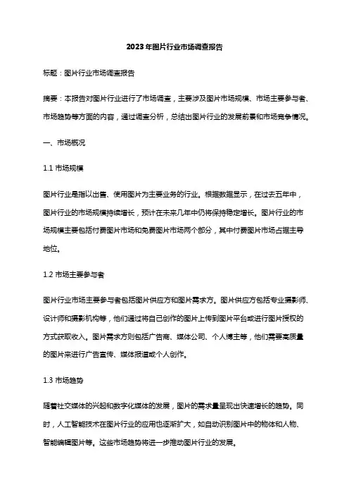 2023年图片行业市场调查报告