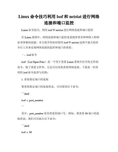 Linux命令技巧利用lsof和netstat进行网络连接和端口监控