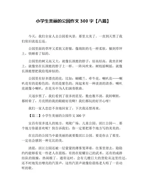小学生美丽的公园作文300字【八篇】