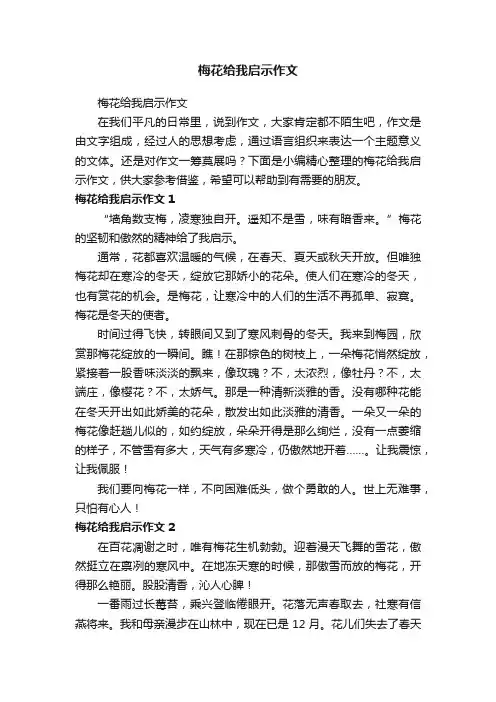 梅花给我启示作文