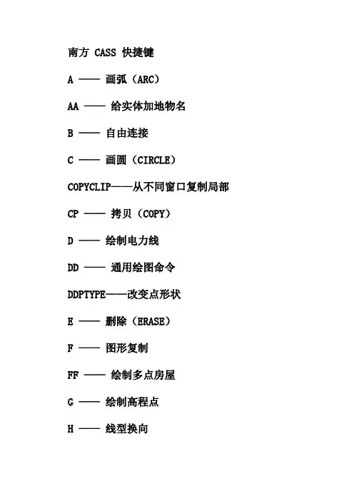 南方CASS必背命令