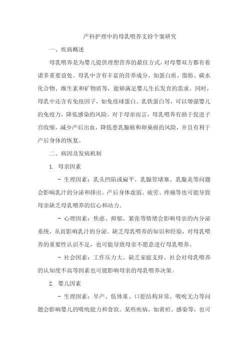 产科护理中的母乳喂养支持个案研究