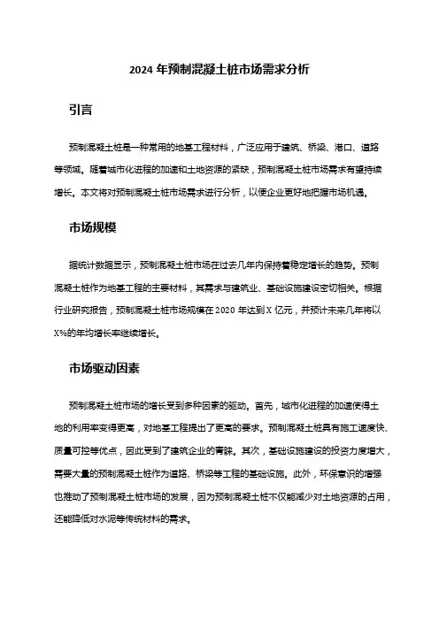 2024年预制混凝土桩市场需求分析