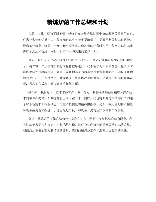 精炼炉的工作总结和计划