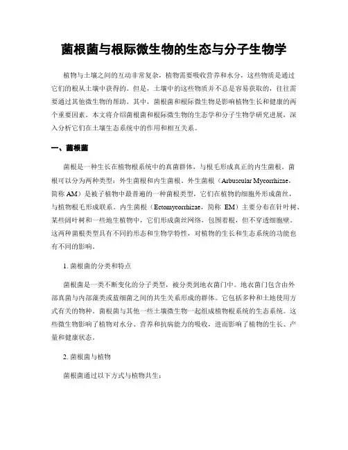 菌根菌与根际微生物的生态与分子生物学