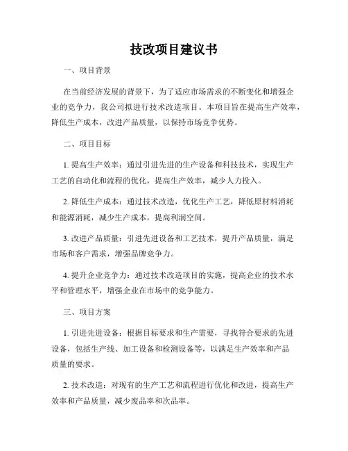 技改项目建议书