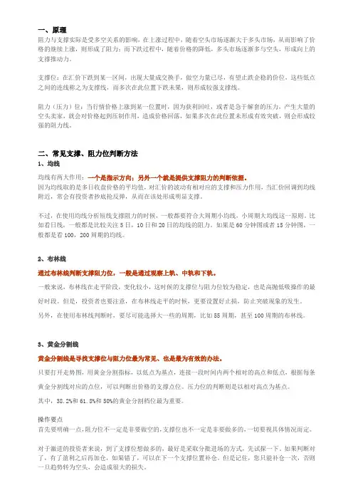 确定支撑位和阻力位
