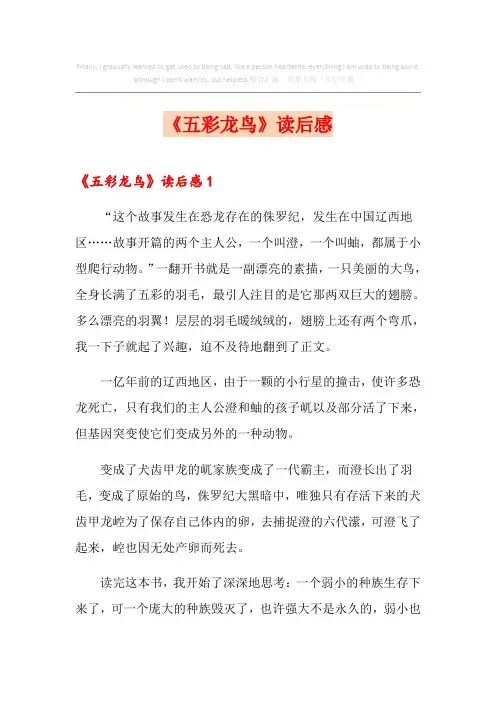 《五彩龙鸟》读后感