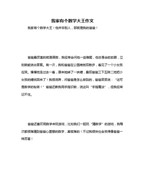 我家有个数学大王作文