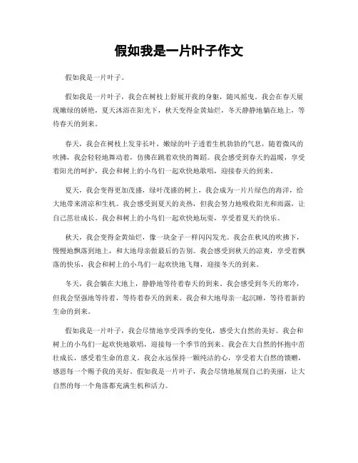 假如我是一片叶子作文