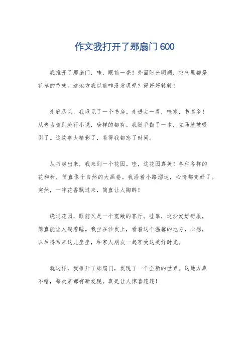 作文我打开了那扇门600