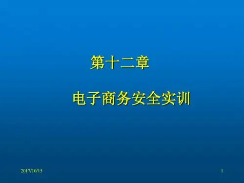 《电子商务安全与实训》--12章