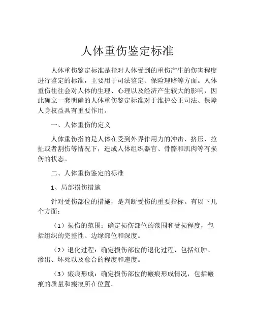 人体重伤鉴定标准