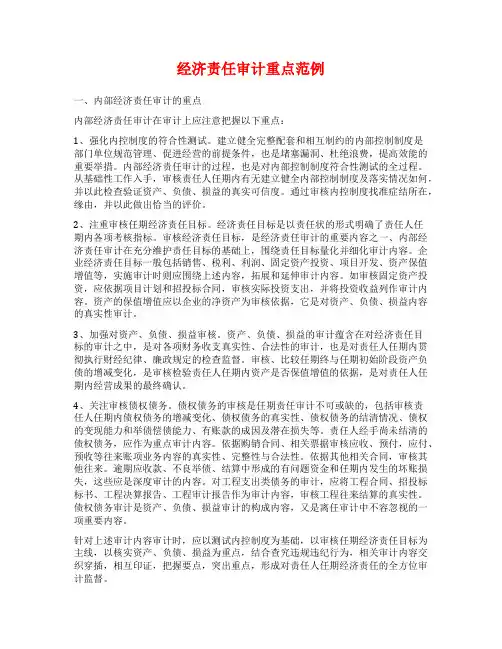 经济责任审计重点范例