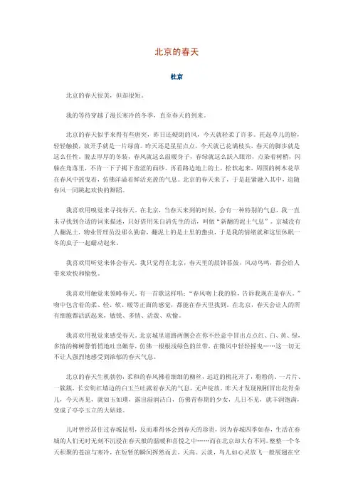 北京的春天——精选推荐
