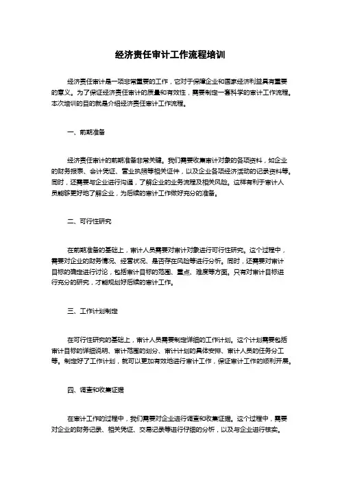 经济责任审计工作流程培训