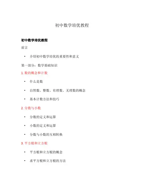 初中数学培优教程