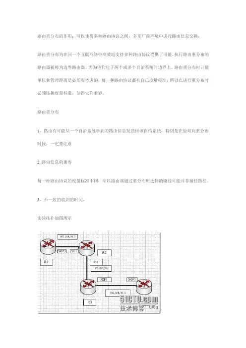 EIGRP路由重分布与原理