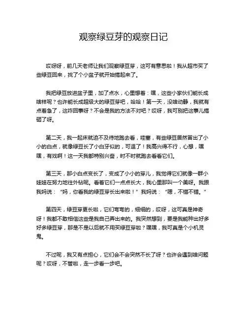 观察绿豆芽的观察日记