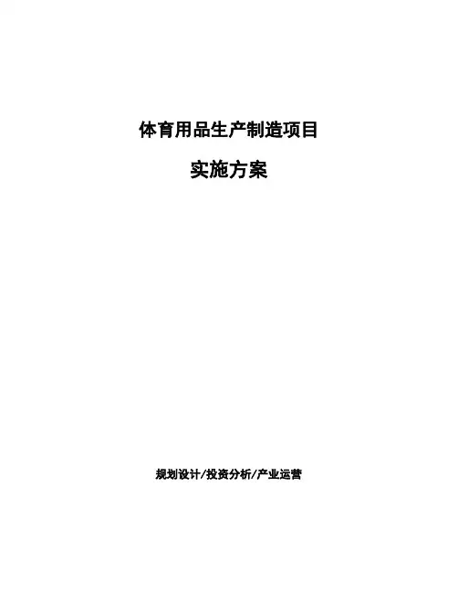 体育用品生产制造项目实施方案
