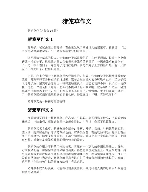 猪笼草作文