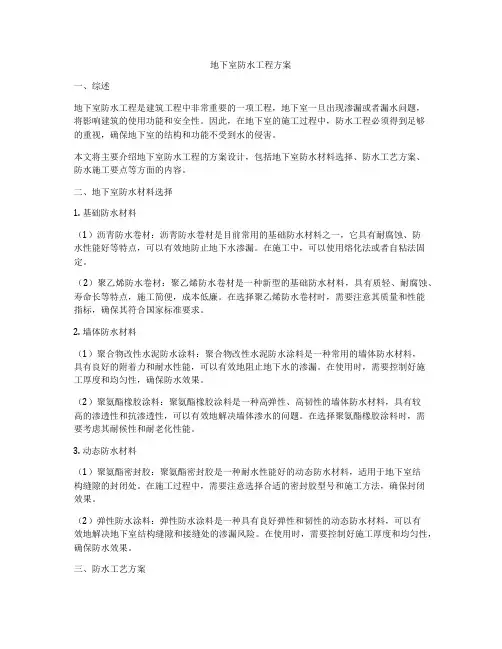 地下室防水工程方案