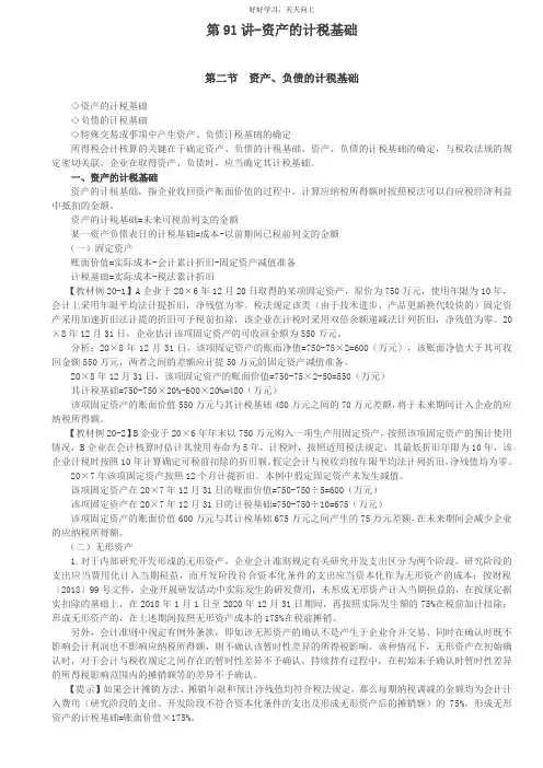 第91讲-资产的计税基础