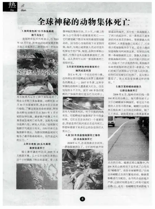 全球神秘的动物集体死亡