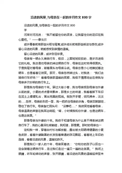 沿途的风景_与母亲在一起的岁月作文800字