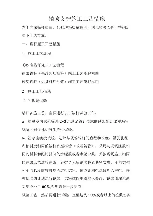 巷道锚喷支护施工工艺措施