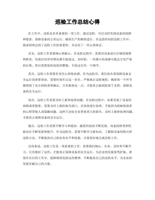巡检工作总结心得
