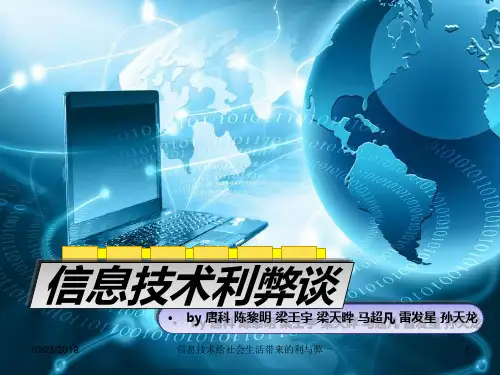 信息技术给社会生活带来的利与弊PPT课件