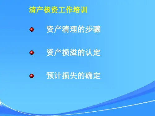 清产核资工作培训-课件